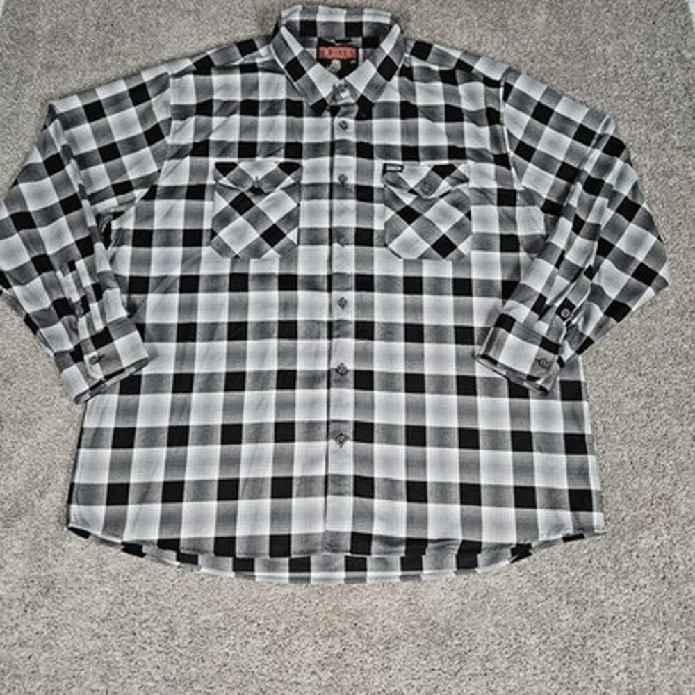 Dixxon Flannel Men's 4X "The Mickey" Gray Plaid Mobster Series Biker Grunge